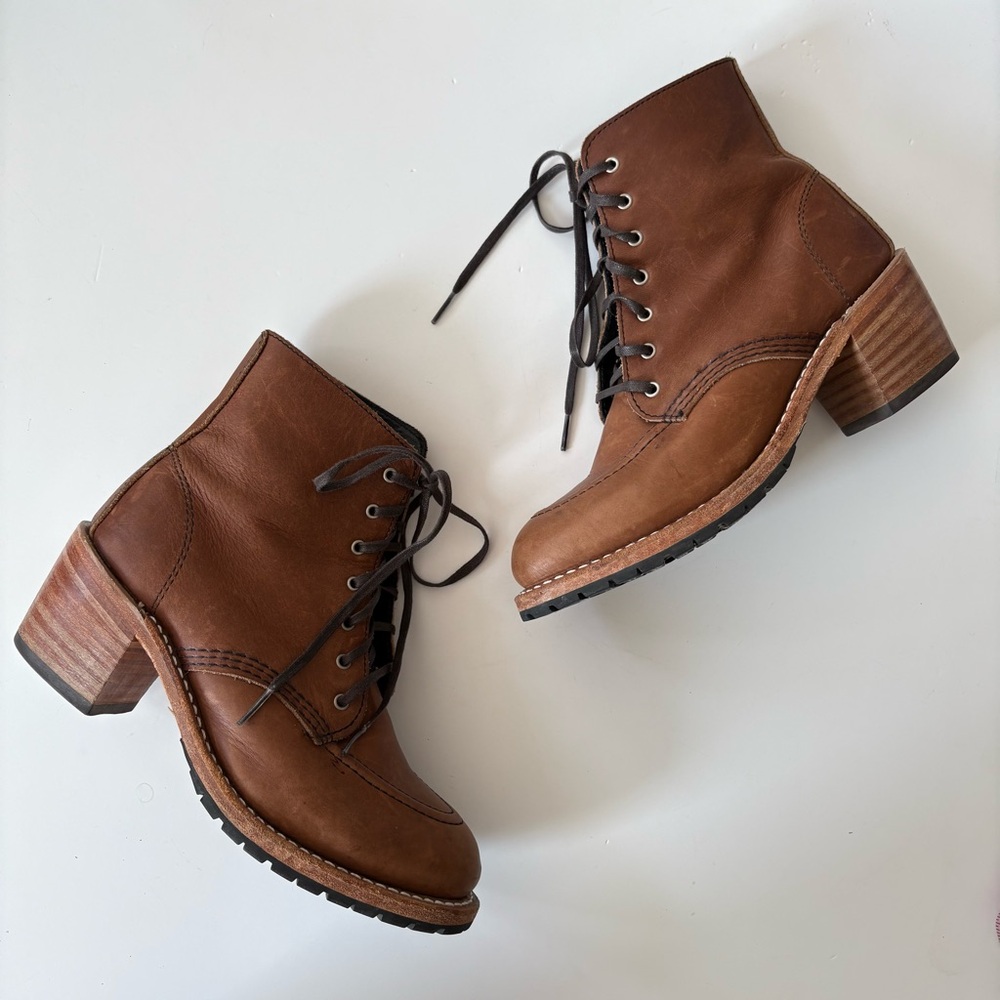 Red Wing || Clara Boots Heeled Lace Up Brown‎ Tan 7.5 - Picture 2 of 10